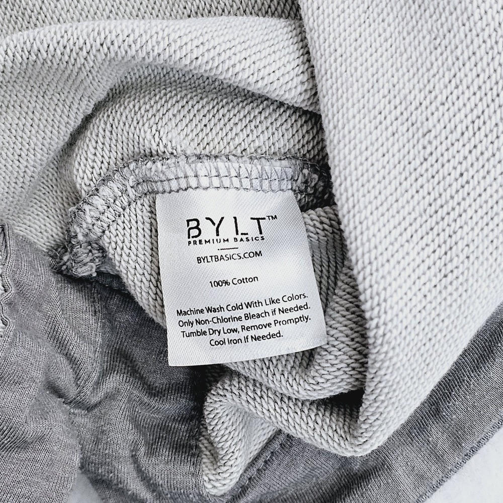 BYLT Sweatshirt Mens Medium Gray Core Crewneck Long Sleeve Pullover Sweater - Picture 5 of 9